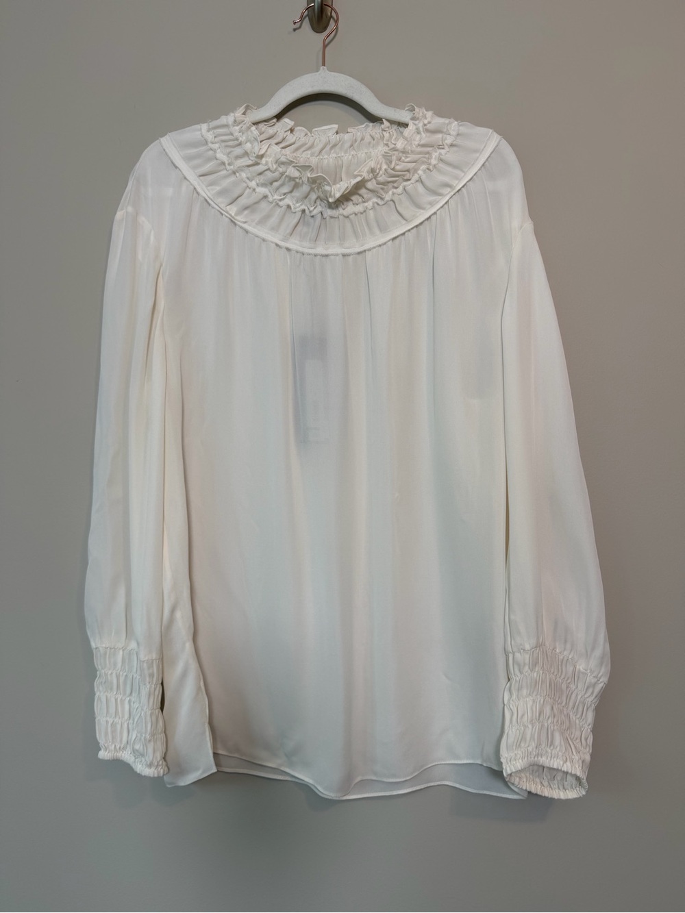 Kobi Halperin Alara Silk Blouse Ivory Sz L NWT